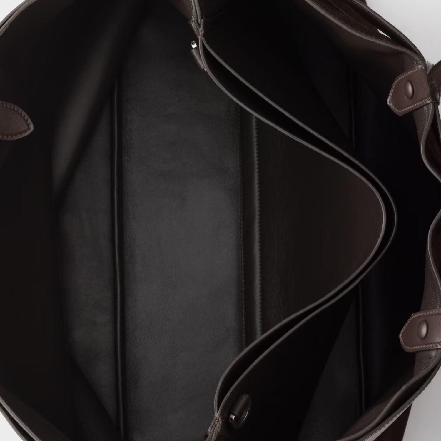 Prada Buckle With Belt Top Handle Bag 18.9in/ 48cm Dark Brown Suede Silver Hardware For Men 2VG126_2C4S_F0003_V_OJO