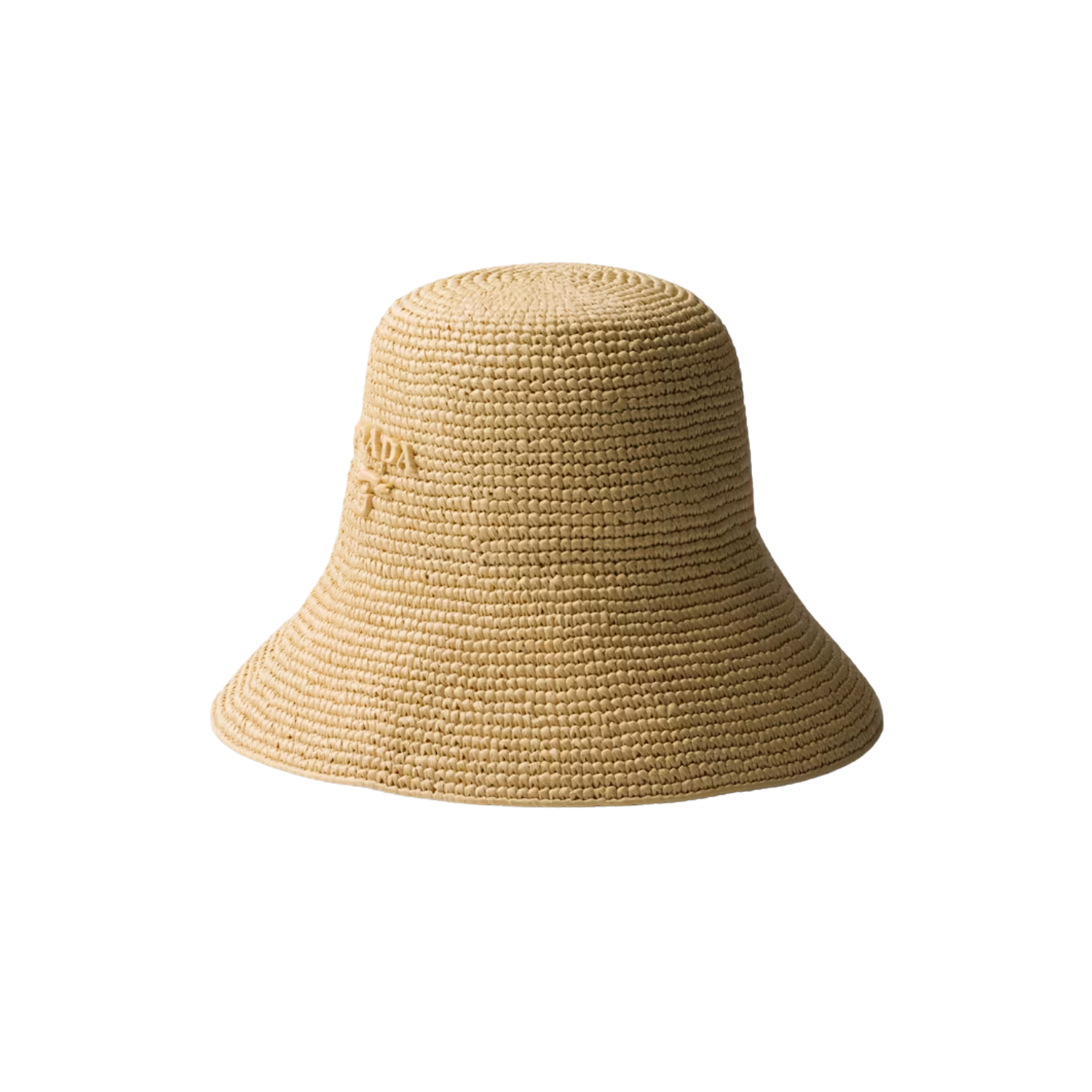 Prada Crochet Hat Tan For Women 1HC264_2M2K_F0018