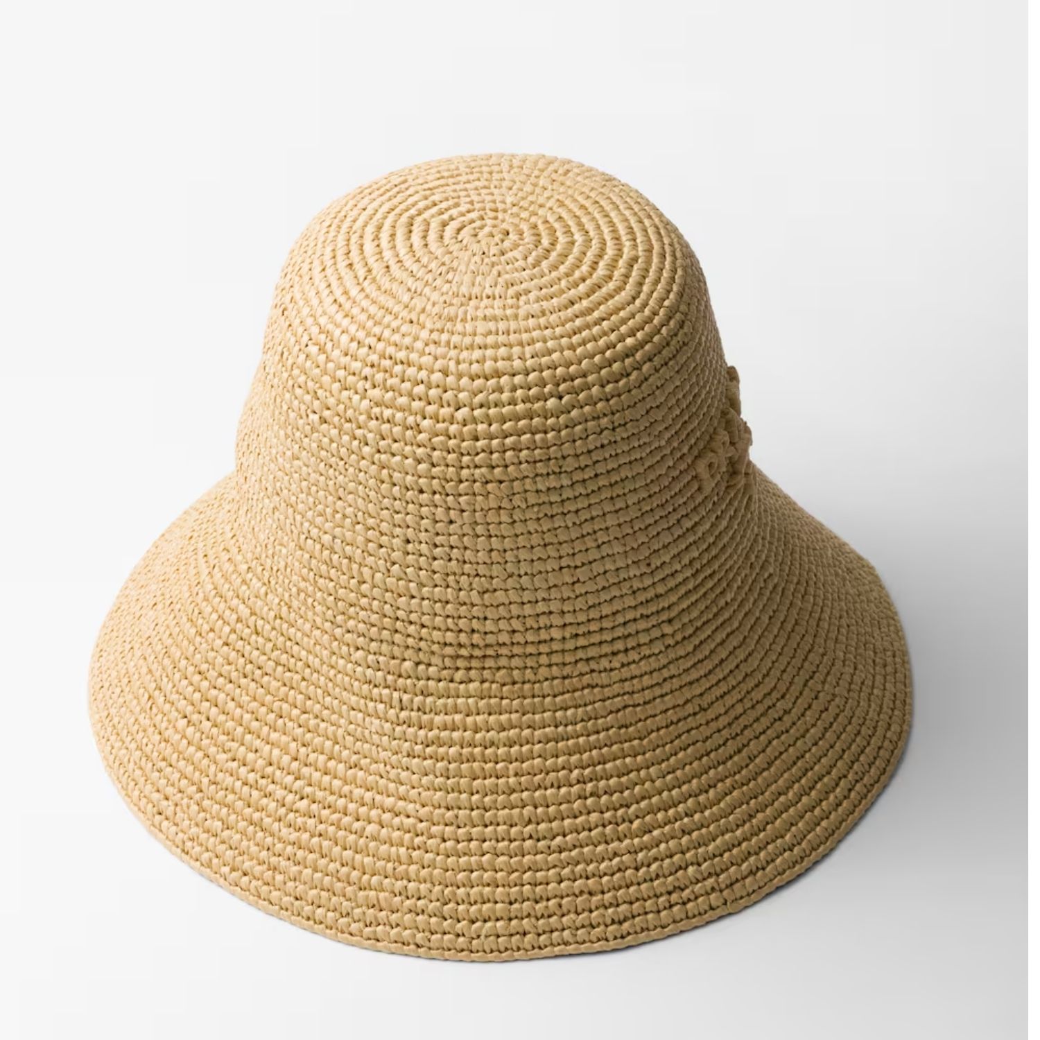 Prada Crochet Hat Tan For Women 1HC264_2M2K_F0018