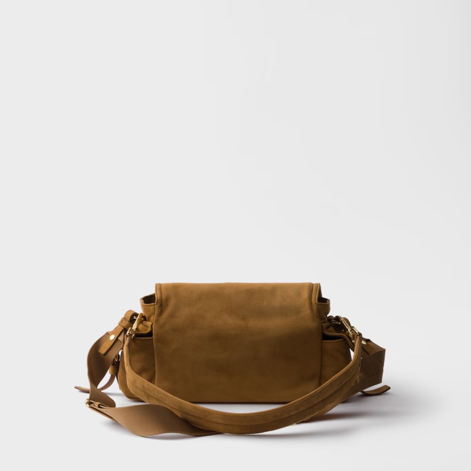 Prada Explore Medium With Flap Shoulder Bag 11.8in/ 30cm Cinnamon Suede Gold Hardware For Women 1BD394_008_F0401_V_NOO