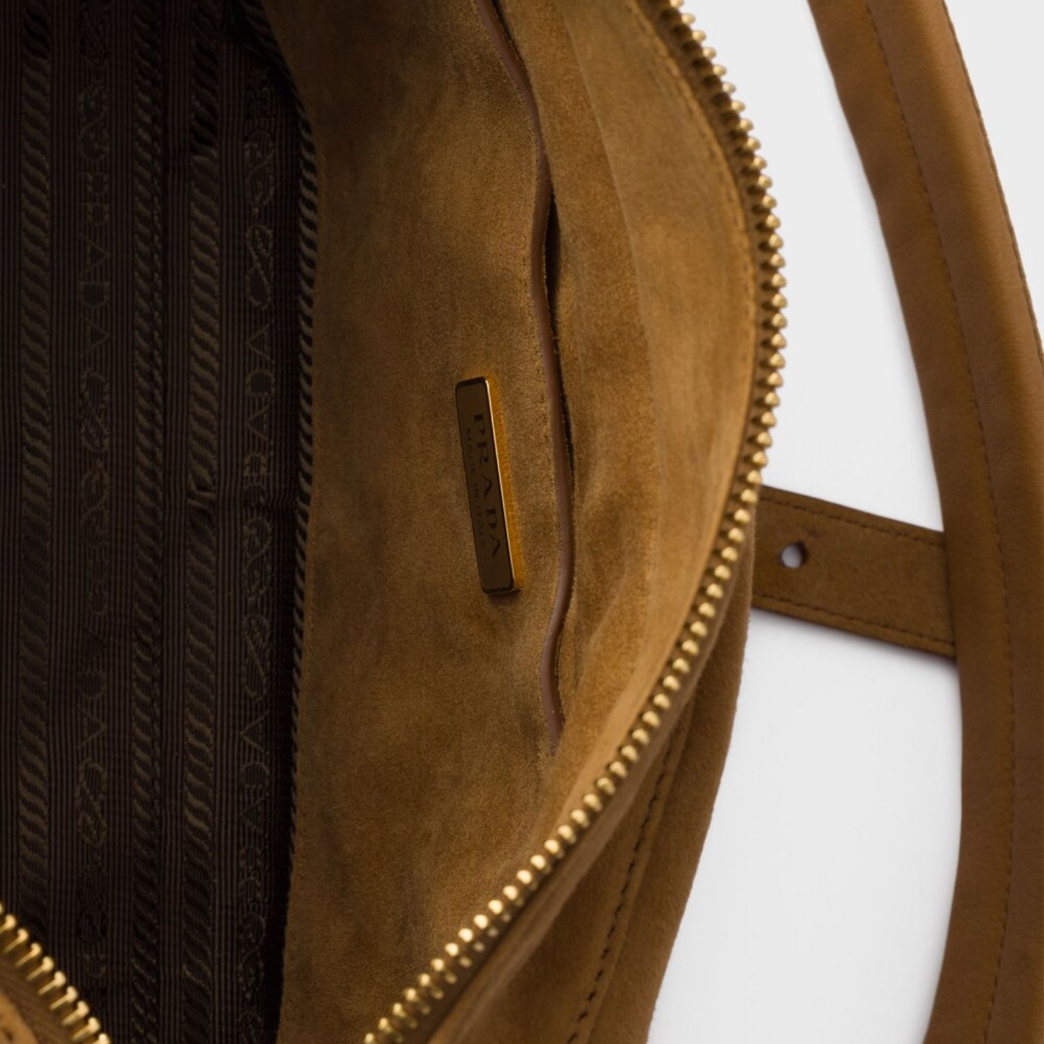 Prada Explore Medium With Flap Shoulder Bag 11.8in/ 30cm Cinnamon Suede Gold Hardware For Women 1BD394_008_F0401_V_NOO