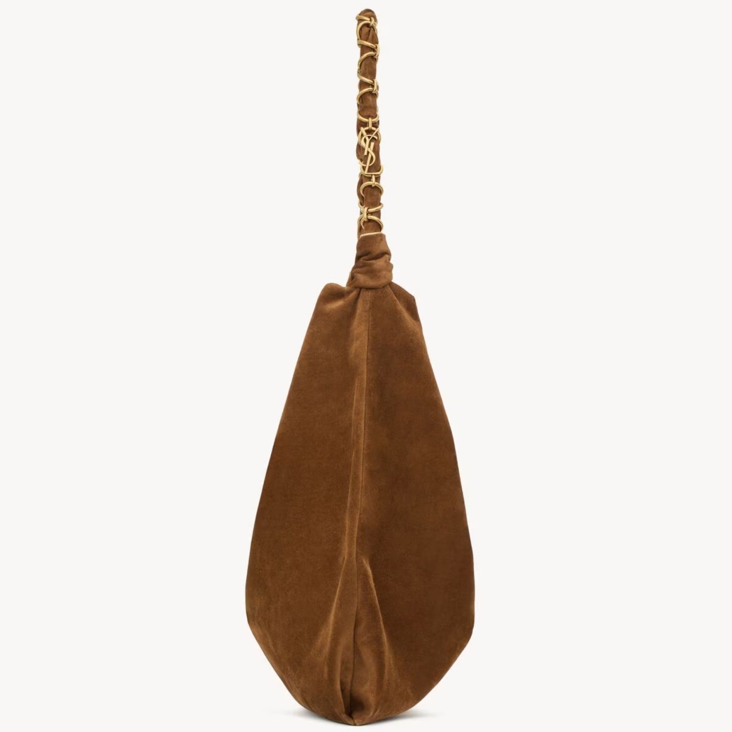 Saint Laurent Amalia Tote Bag 19.7in/ 50cm Caramel Cognac Suede Gold Hardware For Women 8347501U80W2916