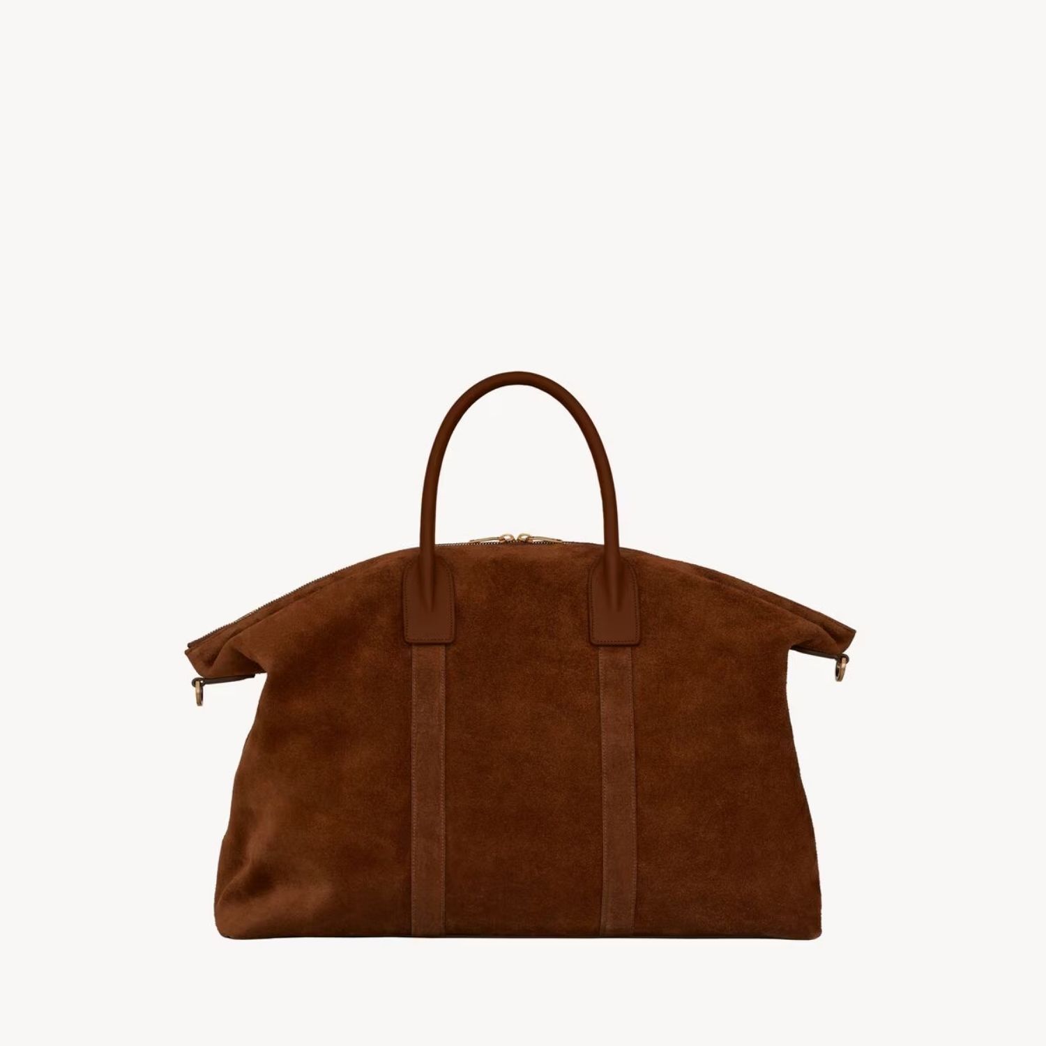Saint Laurent Bowling Tote Bag 18.5in/ 47cm Tan Brown Suede Gold Hardware For Women 6496460HYPW2407