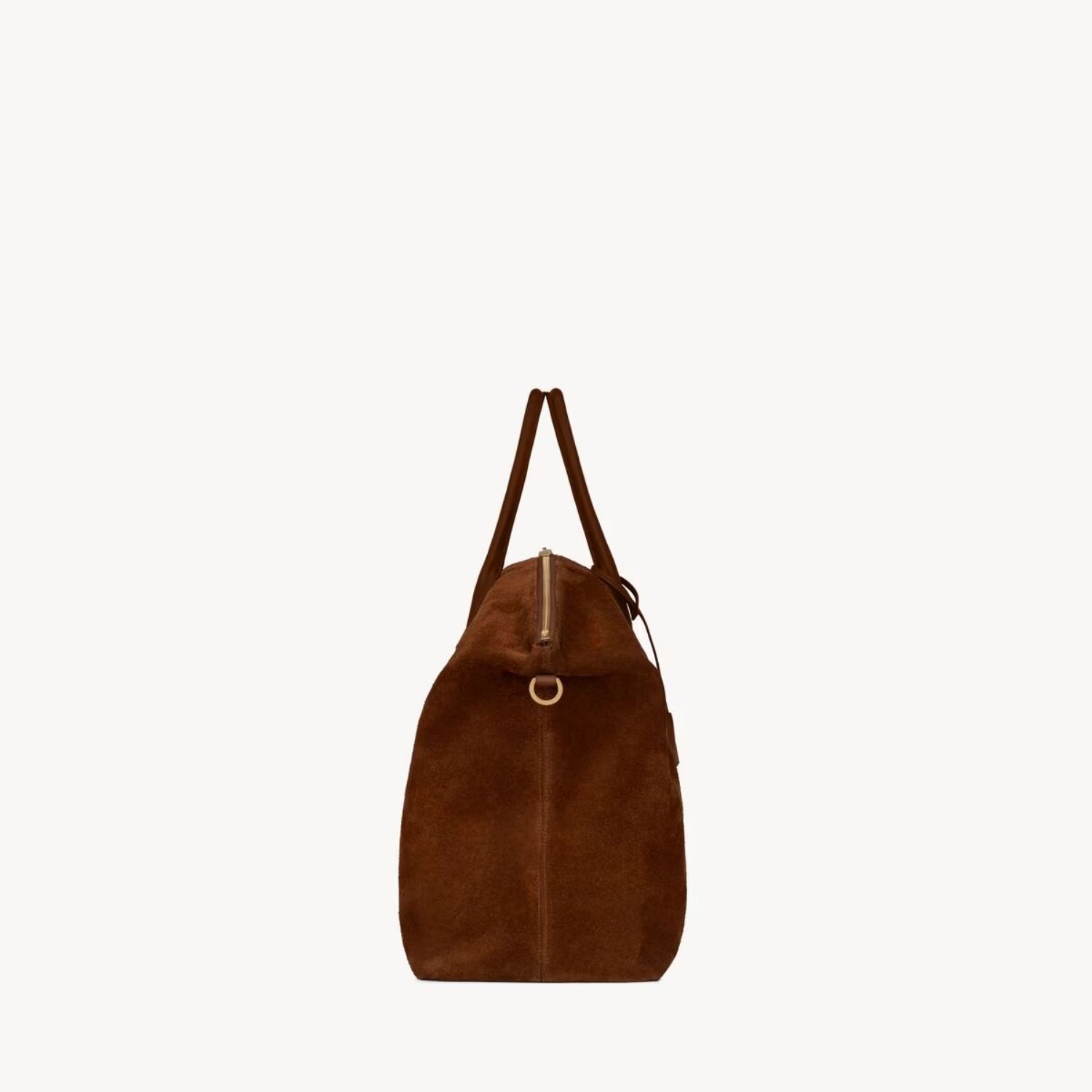 Saint Laurent Bowling Tote Bag 18.5in/ 47cm Tan Brown Suede Gold Hardware For Women 6496460HYPW2407
