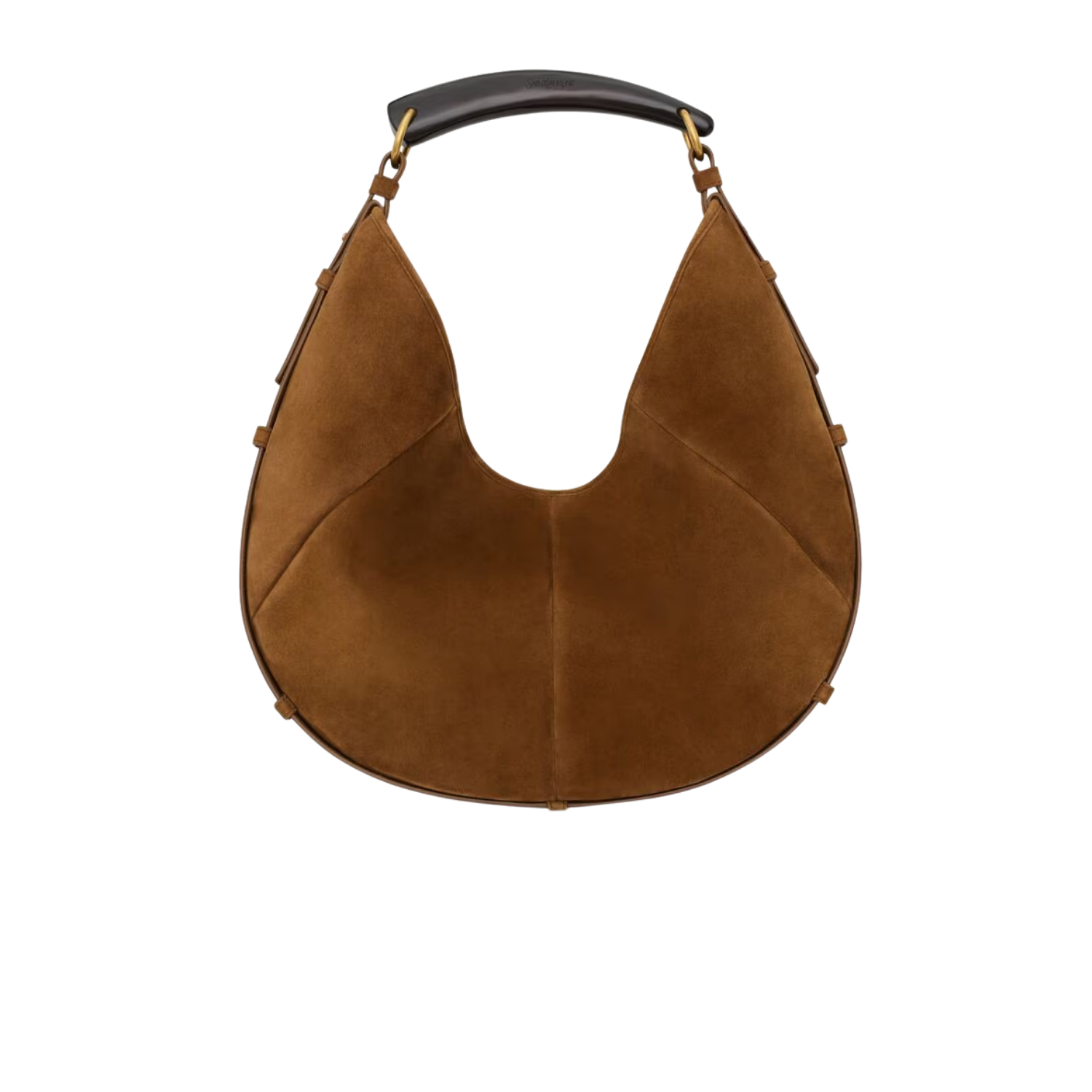 Saint Laurent Mombasa Medium Shoulder Bag 15.7in/ 40cm Caramel Cognac Suede Gold Hardware For Women 841697AAGXQ2921