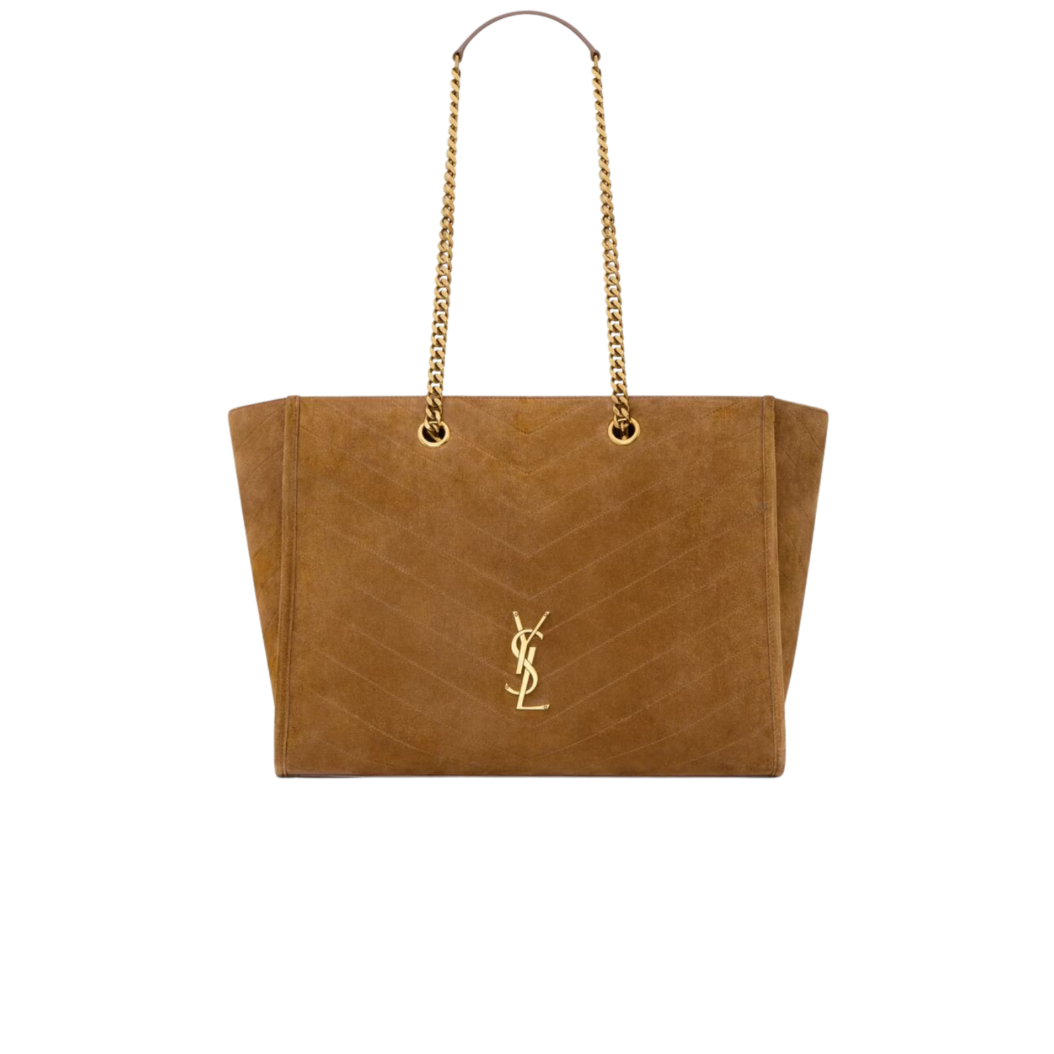 Saint Laurent Niki Shopping Tote Bag 13in/ 33cm Caramel Cognac Suede Gold Hardware For Women 8711511U8072916