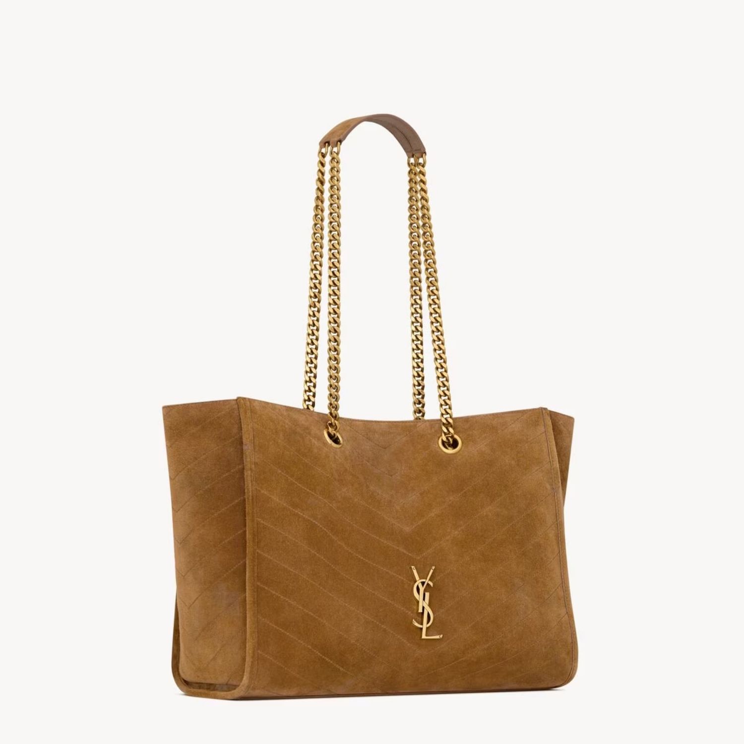 Saint Laurent Niki Shopping Tote Bag 13in/ 33cm Caramel Cognac Suede Gold Hardware For Women 8711511U8072916