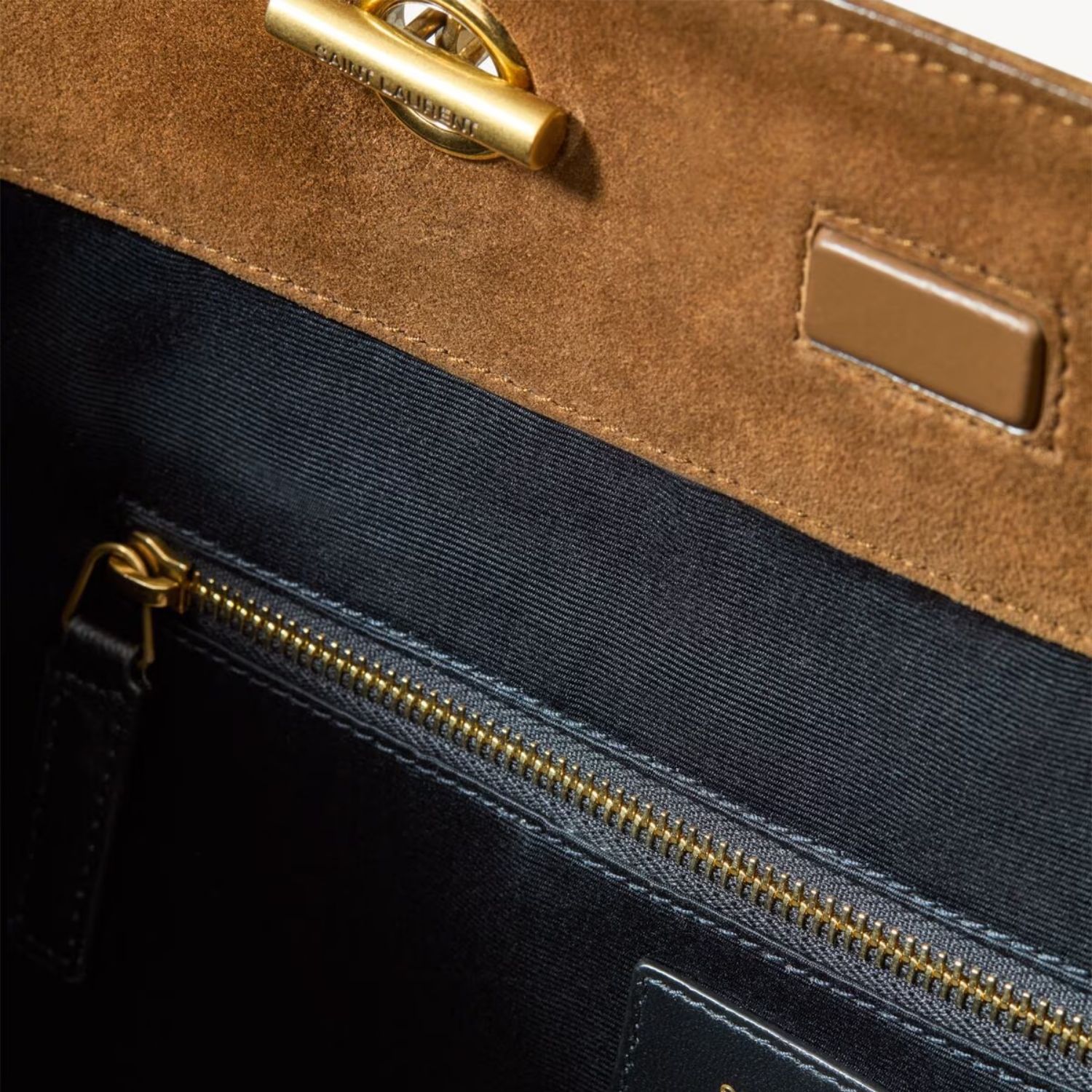 Saint Laurent Niki Shopping Tote Bag 13in/ 33cm Caramel Cognac Suede Gold Hardware For Women 8711511U8072916