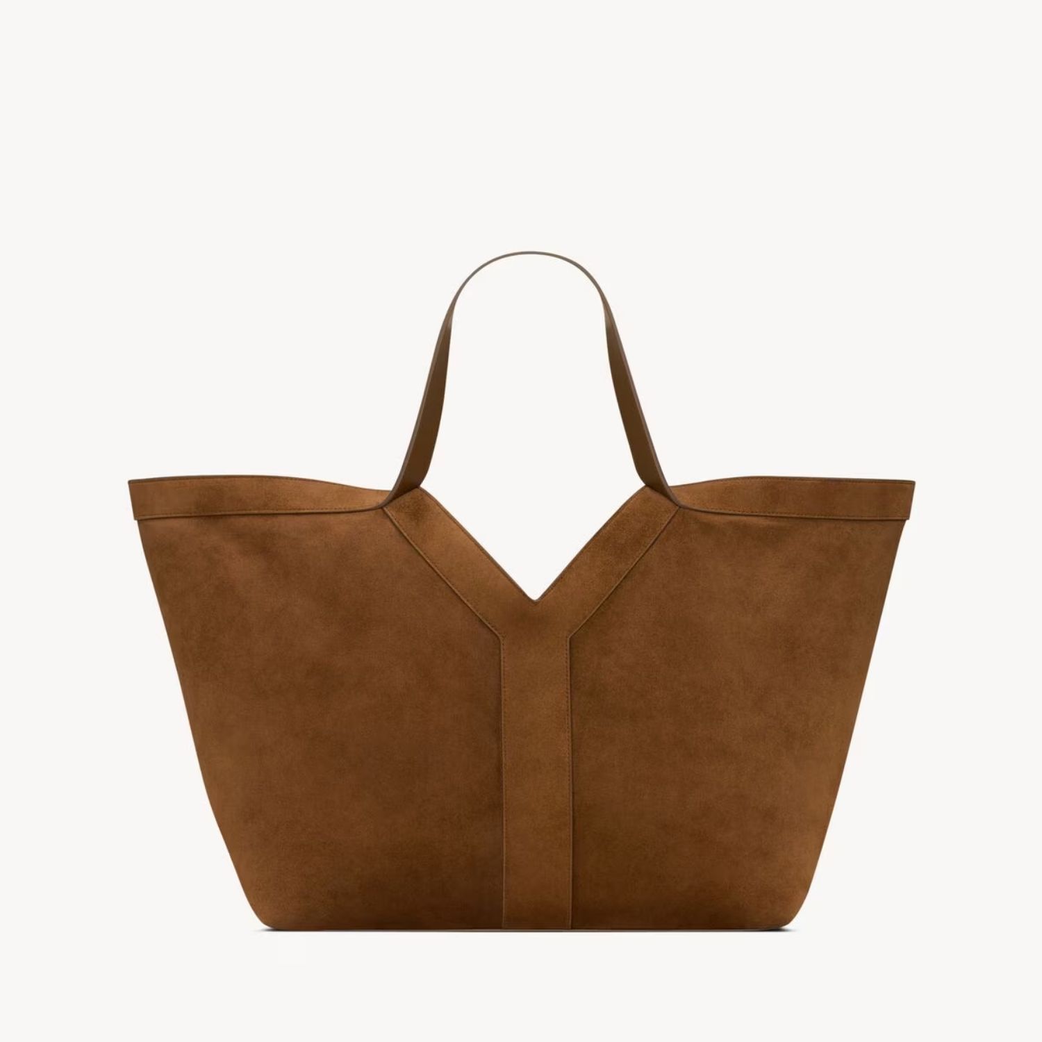 Saint Laurent Y Tote Bag 14.6in/ 37cm Caramel Cognac Suede Gold Hardware For Women 817602C0X0W2924
